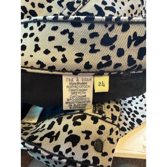 Rag & Bone Hana Grey Cheetah High Rise Crop Ankle Jeans 24 NWT - Picture 10 of 10
